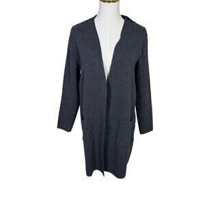 Apt 9 Long Gray Open Front Long Sleeve Pockets Cardigan Sweater US Womens M